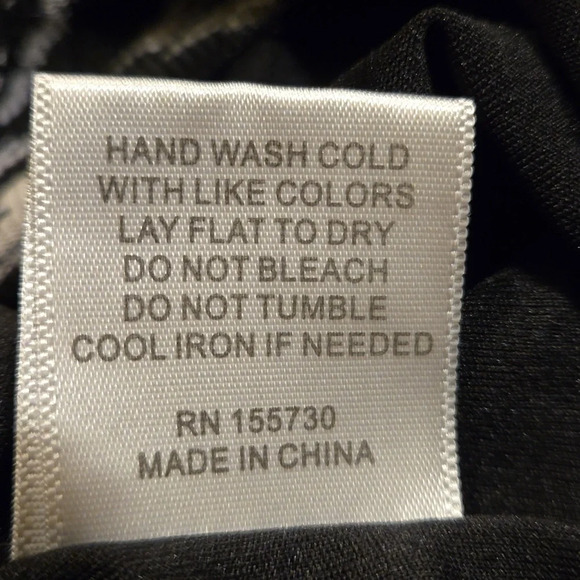 Rose+Olive  Stretchy Flared Bottom Long Sleeve Top Black & White Women sz Small - Picture 8 of 13